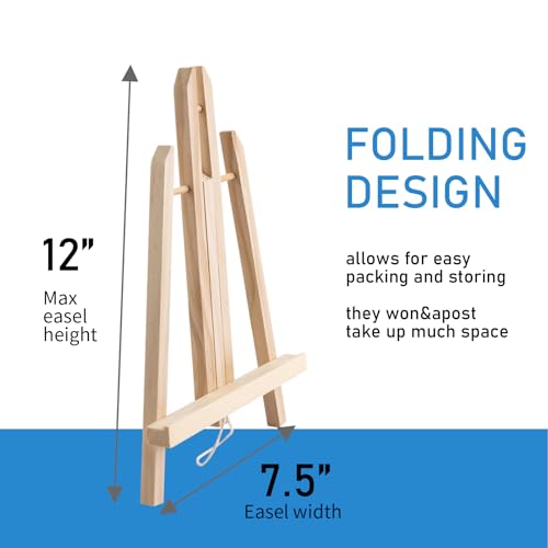 Falling in Art 12 Inch Tabletop Wood Display Easel Stand, 12 Pack - style: 12"- 12p