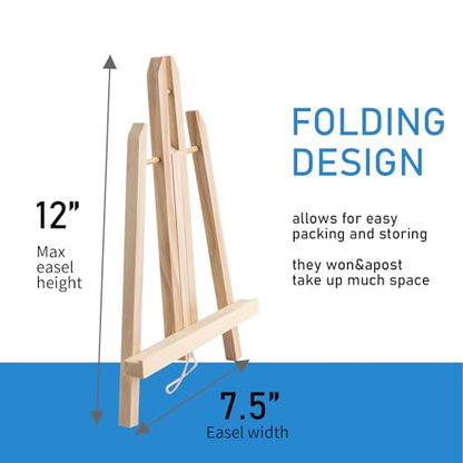 Falling in Art 12 Inch Tabletop Wood Display Easel Stand, 12 Pack - style: 12"- 12p