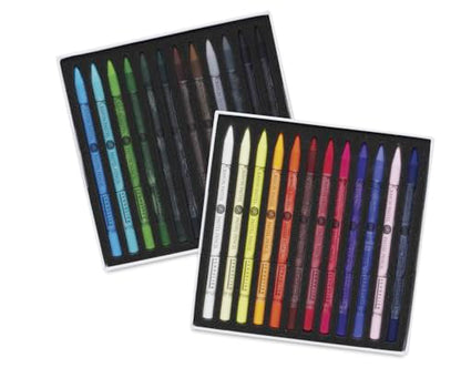 SENNELIER Pastel Pencil Set, 24 Full Size Pencils, Introductory Set, Magnetic Cardboard Box (N132340.02)