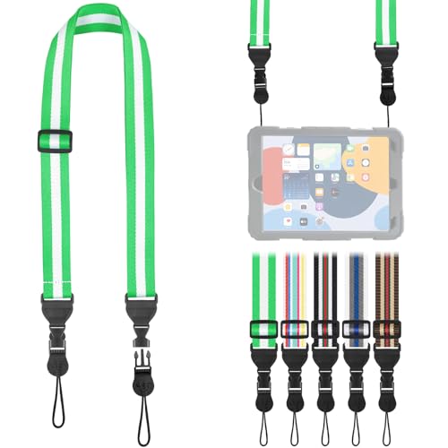 FIEIL Adjustable Shoulder Strap, Comfortable for Camera Neck Lanyard iPad Strap iPad Strap for iPad, Camera, Binocular, Crossbody, Tablet, Laptop, Binocular, Luggage Bag(Green & White A48) - color: Green & White A48