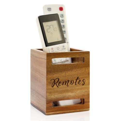 Acacia Wood TV Remote Control Holder Wall Mount Recliner Controller Caddy - color: Acacia Wood, size: 1 Slot
