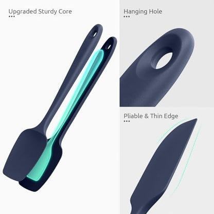 U-Taste 600ºF Heat Resistant Silicone Spatulas Cooking, 4Pcs/Midnight Blue - color: MidnightBlue
