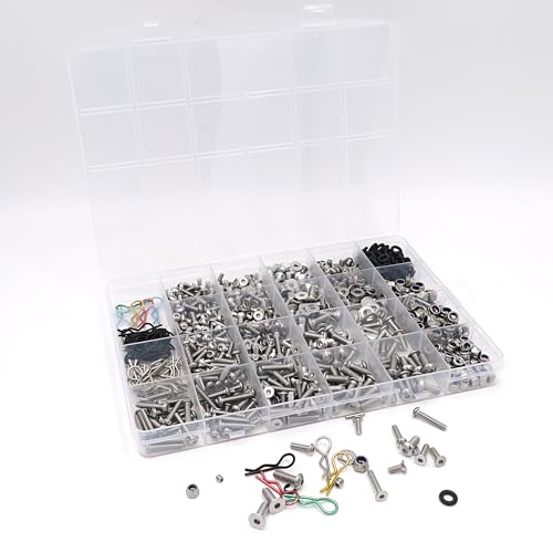 1008Pcs Universal RC Screw Assortment Kit 304 Stainless Steel for Traxxas