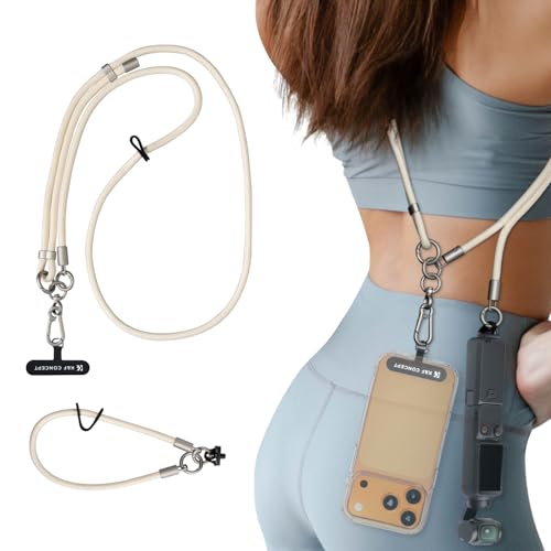 K&F CONCEPT 2-in-1 Phone Lanyard Crossbody with 1/4" Screw, Adjustable Anti Theft Crossbody Strap Compatible for DJI Osmo - color: Apricot