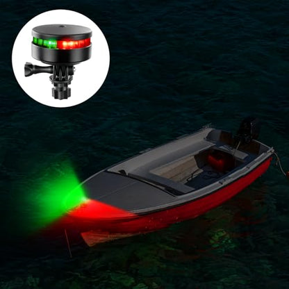 Kayak Navigation Lights,Battery Operated Boat Lights,Waterproof Portable Red and Green Dinghy Navigation Lights for Paddle Board,Sikff - color: Red&Green (Screw & Track & Adhesive Mount)