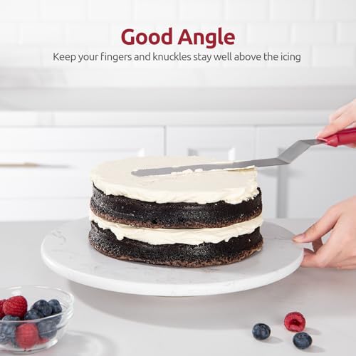 U-Taste Offset Icing Spatula Set, Cake Frosting Spreader, 6/8/10in, Red - color: Red (6", 8", 10")