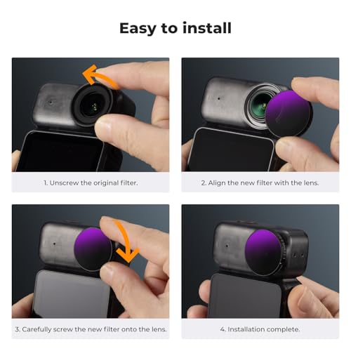 K&F CONCEPT ND/PL Filter Set Compatible with DJI Osmo Nano - style: ND8&PL+ND16&PL+ND32&PL+ND64&PL