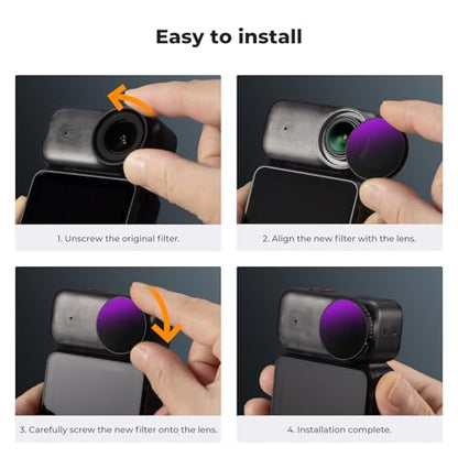 K&F CONCEPT ND/PL Filter Set Compatible with DJI Osmo Nano - style: ND8&PL+ND16&PL+ND32&PL+ND64&PL
