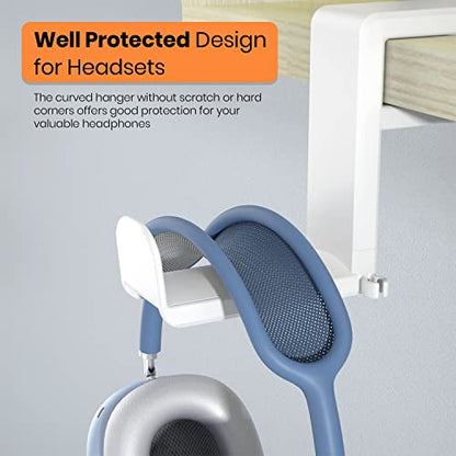 EURPMASK 3-in-1 Rotating Headphone Stand w/2 Detachable Controller Holders - color: Gaming Combo White 1 Pack