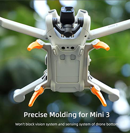 Landing Gear For DJI Mini 3, Drone Spider Leg Foldable Extension Kit Quick Release Height Extender Holder (Grey/Orange) - color: Grey/Orange