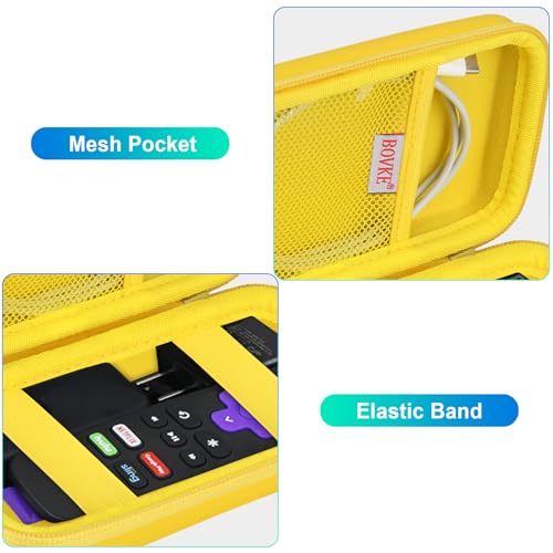 BOVKE Case for Roku Voice Remote/Roku Voice Remote Pro 2nd Ed, Yellow - color: Yellow