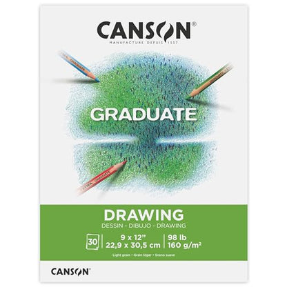 Canson Graduate Drawing Paper Pad, 9x12 in - color: White Paper, size: 9x12 inch
