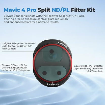 Freewell Bright Day 4-Pack ND/PL Filters for DJI Mavic 4 Pro - style: Bright Day 4Pack