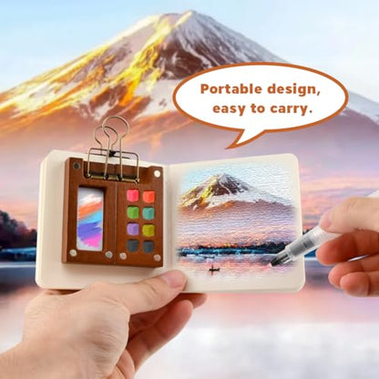 Pocket Artist Watercolor Travel Set, Portable Mini Watercolor Palette Kit