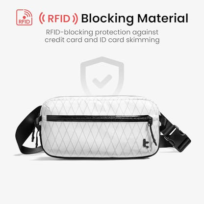 tomtoc 3.5L X-Pac Sling Bag with RFID Blocking Crossbody Pack for Men Women - color: X-Pac White, size: 3.5L