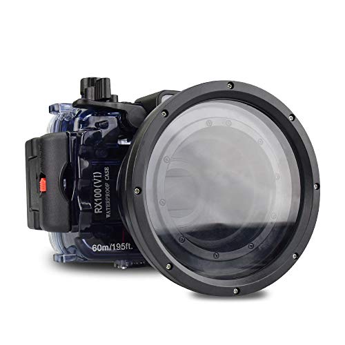 Seafrogs 60m/195ft Diving Camera Waterproof Housing Case for Sony RX100 VI M6 mark6, Protective Hard case for Underwater Photography Videography