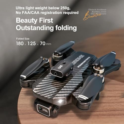 4K UHD GPS Drone with Camera (Equipped with dual cameras), Foldable RC FPV Drone, small-scale Drone Control Quadcopter With Height Setting Function, Six-pass Gyroscope, Gesture Photo, Video Recording, Headless Mode, Emergency Stop, Trajectory Gravity Sens