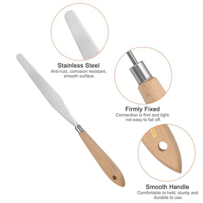 HARFINGTON 4pcs 18# Painting Palette Knife Pointy Stainless Steel