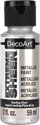 DecoArt 2 Ounce, Sterling Silver Extreme Sheen Acrylic Paint, 2 Fl Oz (Pack of 1) - color: Sterling Silver, size: 2 Fl Oz (Pack of 1)