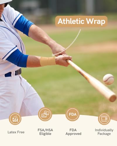 FriCARE Self Adhesive Bandage Wrap, Medical Tape in First Aid Kit, Tan - color: Tan