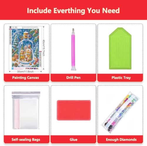 Axquilon Christmas Diamond Art Kits for Adults 12x16 inch - color: Christmas