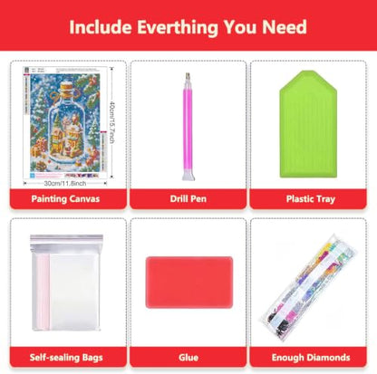 Axquilon Christmas Diamond Art Kits for Adults 12x16 inch - color: Christmas