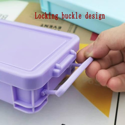3PCS Brushes Storage Box Paint Brush Drawing Pen Container with Buckle Design Organizers Drawing Tools Storage Box