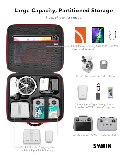 SYMIK Carrying Case for DJI Flip, fits RC 2/RC-N3/Charging Hub/Batteries