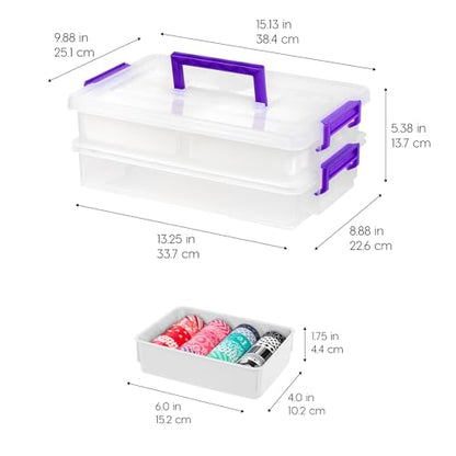 IRIS USA Storage Bins with Lids |Made in USA| 9 Qt - (1-Pack) - Clear - color: Clear, size: 9 Qt. - 1 Pack, style: STACK & CARRY |2-Layer|