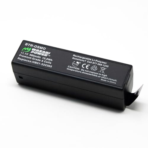 Wasabi Power DJI Osmo Intelligent Battery (2-Pack) and Dual Charger for DJI Osmo, Osmo Mobile, Osmo+