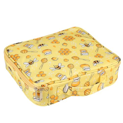 Multi-Functional Zipper Pencil ipad case w/Handle and Zippered Pocket - color: Bee
