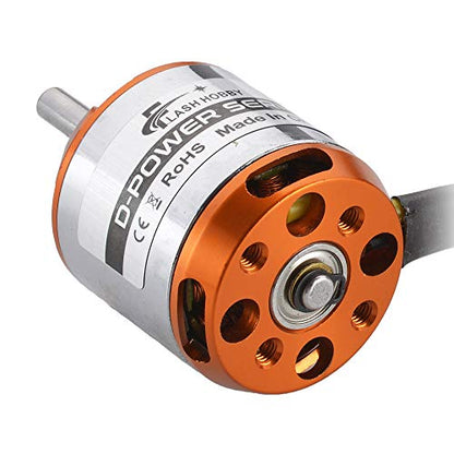 FLASH HOBBY D2836 Brushless Motor 1120KV for RC Aircraft Plane and Helicopter Brushless Outrunner Motor (1120kv) - size: 1120kv