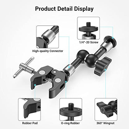 SMALLRIG Super Clamp w/ 1/4" and 3/8" Thread and 5.8 Inches Magic Arm - size: 5.8''+arm only
