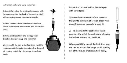 Matte Black Forest Fountain Pen Extra Fine Nib Classic Design with Converter and Metal Pen Box Set by Asvine - color: Black, style: Extra Fine Point
