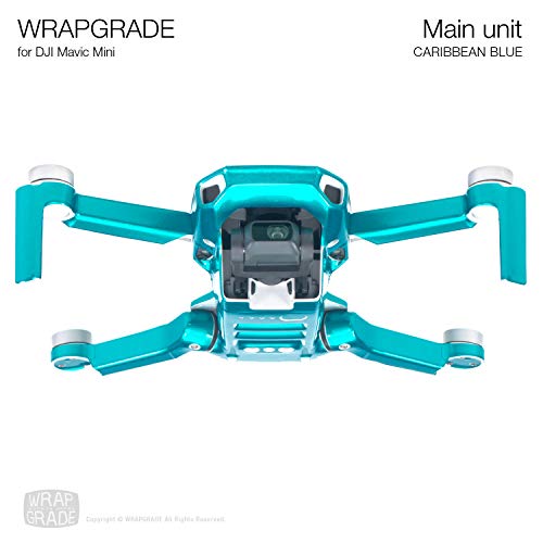Wrapgrade Skin Compatible with DJI Mavic Mini & Mini 2 SE & Mini 4K (Caribbean Blue) - color: CARIBBEAN BLUE