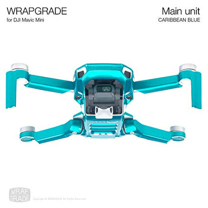 Wrapgrade Skin Compatible with DJI Mavic Mini & Mini 2 SE & Mini 4K (Caribbean Blue) - color: CARIBBEAN BLUE