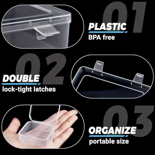 Huacan 30 Grid Diamond Painting Storage Containers, Transparent Bead Organizer Stackable Plastic Storage Boxes for DIY Crafts, Jewelry, Fuse Beads Accessories
