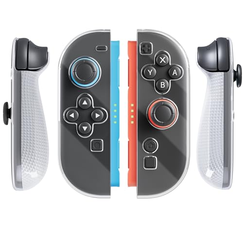 FANPL Case for Nintendo Switch 2 Joycon Controller, Protective Cover for Joycons 2 TPU Soft Shell, Ergonomic Design & Comfortable and Easy Installation - Diamond Pattern - color: clear, size: Switch 2 7.9inch