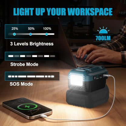140W USB Battery Charger Compatible with Bosch 18V Battery - color: Dark Blue