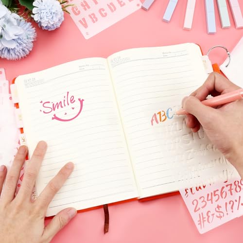 ZLFSRQ 1/2 Inch Letter Stencils for Painting, 24 Pack Planner Templates - color: 24Pcs