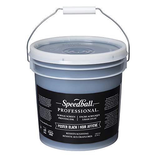 Speedball 004940 Acrylic Screen Printing Ink, 128 FL OZ, Poster Black - color: Poster Black