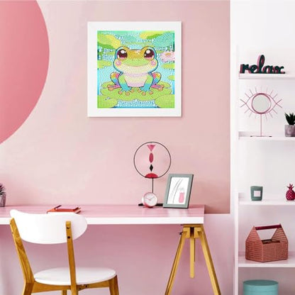 Gemozaic Frog Diamond Art Kits for Kids Ages 6-8-12 with Frame, 7 x 7 in - color: CC1104