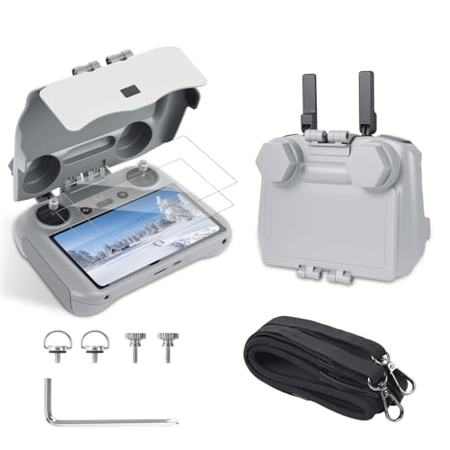 UTEBIT RC 2 Protective Sun Hood Kit with Screen Protector Cover & Neck Lanyard for DJI Mini 5 Pro/Mini 4 Pro/Mavic 4 Pro/Flip/Air 3S/Air 3 Accessories, RC2 Controller Screen Protector Joystick Cover