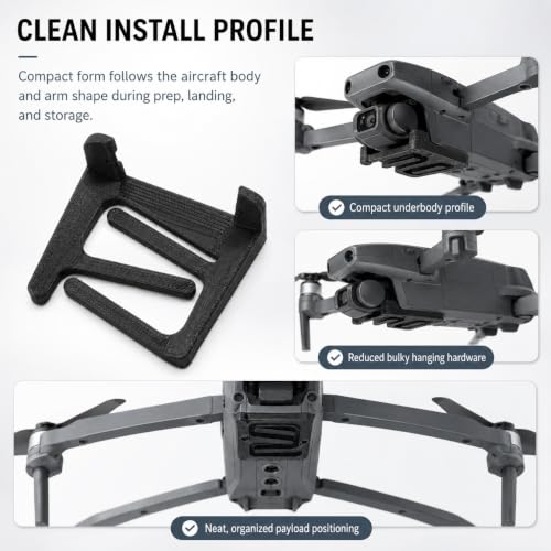 SplashNColor Drone Payload Drop Device Compatible with DJI Mavic Pro – Controlled Bait Release Mount | Screw and Snap-Fit Arm Attachment | Compact RC Air Drop Accessory