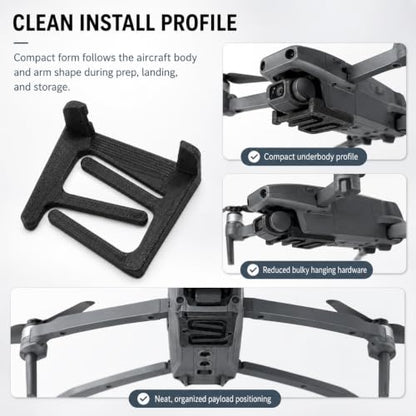 SplashNColor Drone Payload Drop Device Compatible with DJI Mavic Pro – Controlled Bait Release Mount | Screw and Snap-Fit Arm Attachment | Compact RC Air Drop Accessory