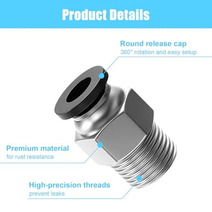10PCS PC4-M10 PTFE Tube Connector Fittings, Bowden Coupler for 3D Printer