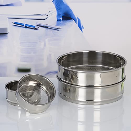 LABALPHA 5 Mesh Lab Sieves, Test Sieve #5 Mesh, 8'' Diameter, 304 Stainless Steel Wire Cloth (4mm) - size: 5 mesh (4mm)