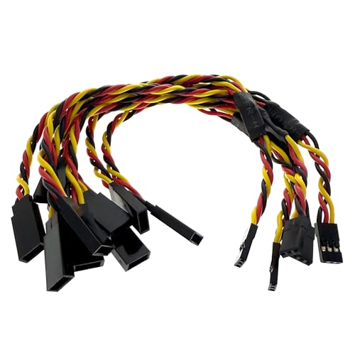 BackBayRC - 20CM 20awg Y Servo Splitter/Extension Wire - 100 Strands for RC Vehicles, Drones, E-Bikes - 5 Wires per Pack - style: 20CM / 8in