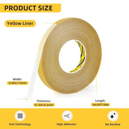 High Tack Double Sided Tape Heavy Duty Grid Mesh Magic,0.59" x 164FT - size: 1 Pack, 0.59" x 164FT