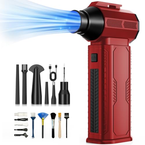 Compressed Air Duster, 130,000RPM Ultra-Powerful Electric Air Duster - color: Bright Red